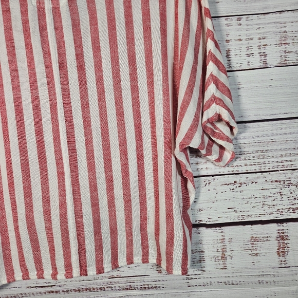Rails Thea Carmine stripe button up tie top - Picture 15 of 15